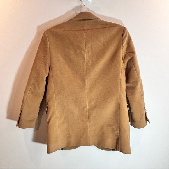 MAJE Sz 34 Camel Coloured Lined Shoulder Pads Pockets Career Casual Blazer - Picture 6 of 11